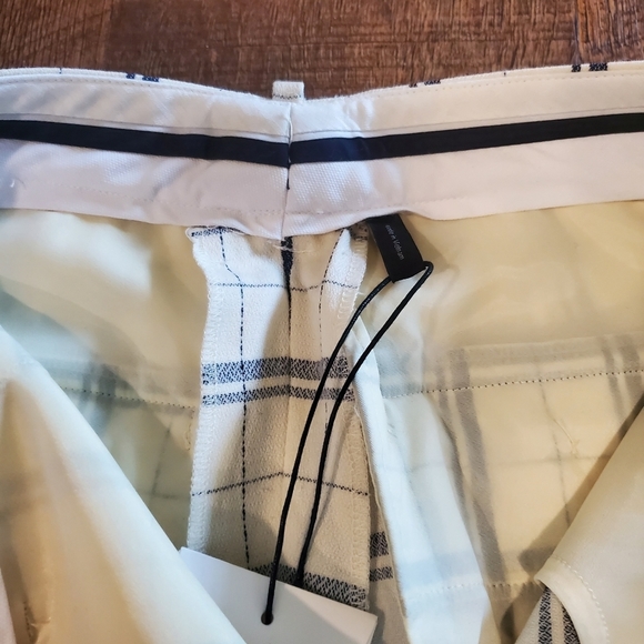 Theory Trecca White Navy Blue Grid Dress Pants Mix Check Ankle Preppy Office New - Picture 10 of 13